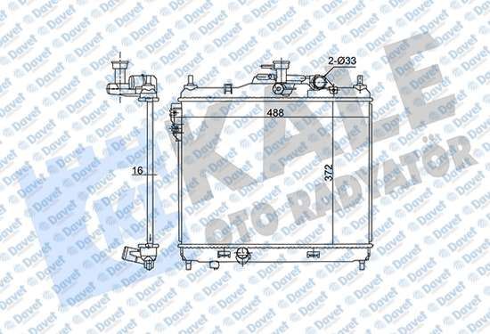 KALE 362710 Radyator Hyundai Getz 1.5crdi 02<05(Mt)[Brazing] [372x488x16]